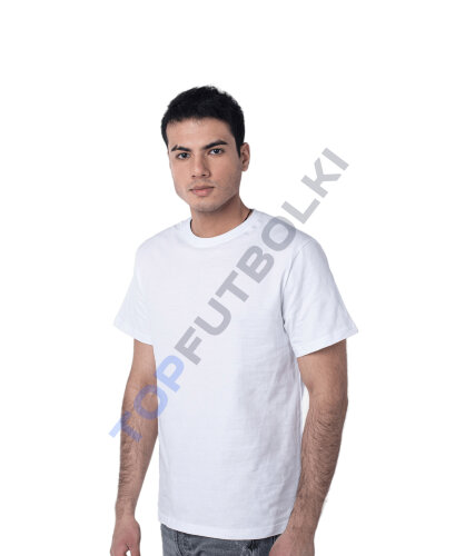 Белая мужская футболка с лайкрой оптом - Белая мужская футболка с лайкрой оптом