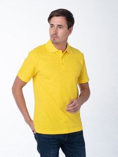 Мужская рубашка ПОЛО с эластаном жёлтая
