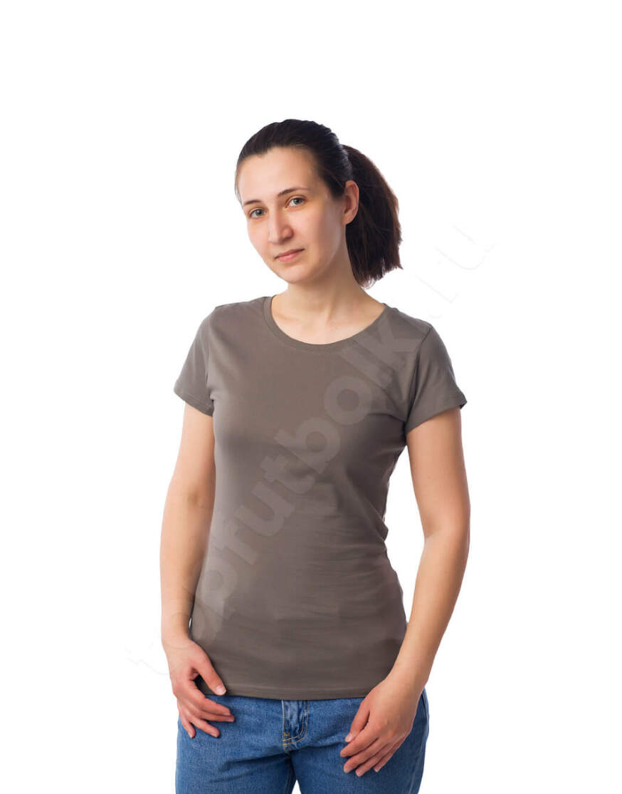Серая женская футболка оптом