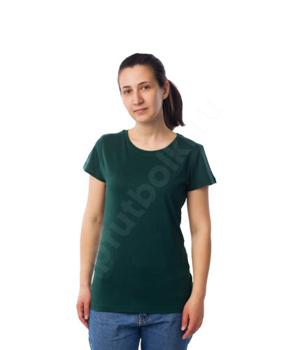 Темно-зеленая женская футболка оптом - Темно-зеленая женская футболка оптом